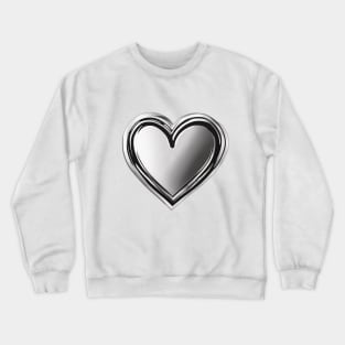 Sleek Chrome Heart on Black Background No. 706 Crewneck Sweatshirt